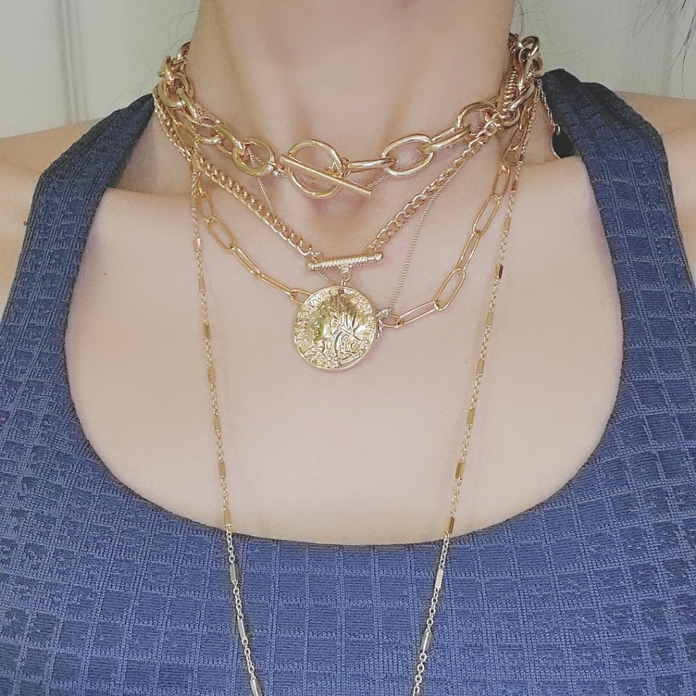 Message me. Gold necklaces for layering.